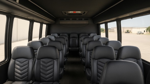 Interior of Charter Bus Company Elkhart's 15 Passenger Minibus in Elkhart