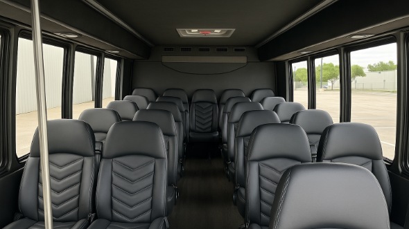 Interior of Charter Bus Company Elkhart's 18 Passenger Minibus in Elkhart