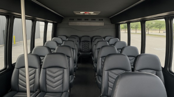 Interior of Charter Bus Company Elkhart's 20 Passenger Mini bus in Elkhart