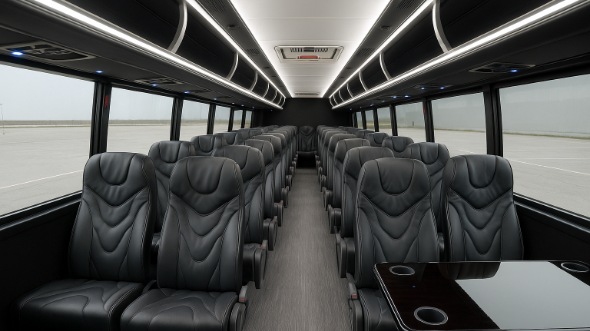 Interior of Charter Bus Company Elkhart's 25 Passenger Mini bus in Elkhart