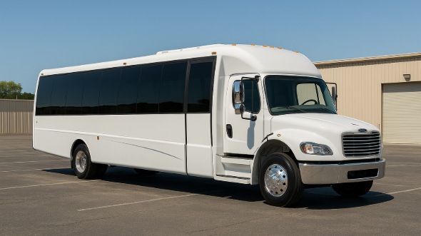 Exterior of Charter Bus Company Elkhart's 28 Passenger Mini bus in Elkhart