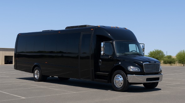 Exterior of Charter Bus Company Elkhart's 30 Passenger Minibus in Elkhart