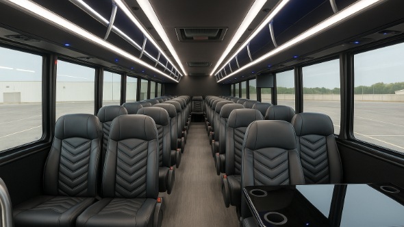 Interior of Charter Bus Company Elkhart's 30 Passenger Minibus in Elkhart