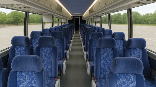 Interior of Charter Bus Company Elkhart's 50 Passenger Charter Bus in Elkhart