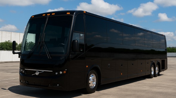 Exterior of Charter Bus Company Elkhart's 54 Passenger Charter Bus in Elkhart