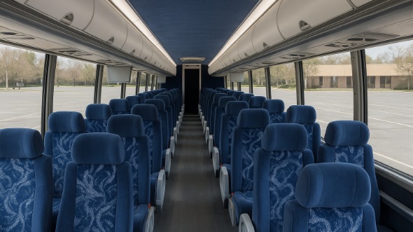 elkhart 55 passenger charter bus inside