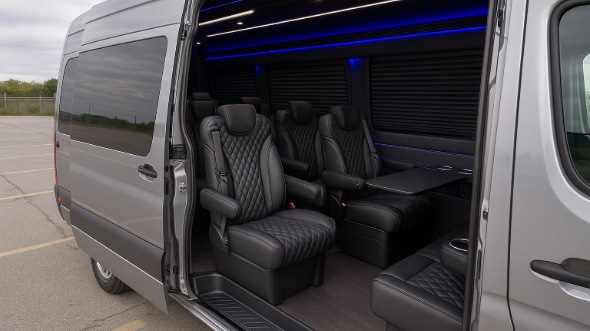 elkhart sprinter van with driver inside