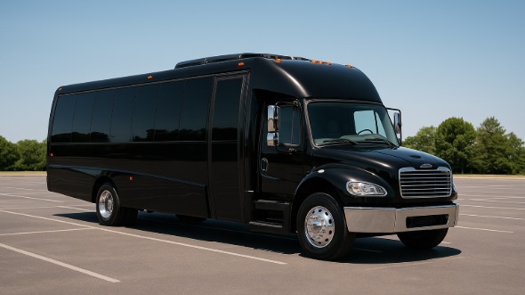 Exterior of Charter Bus Company Elkhart's Party Bus in Elkhart