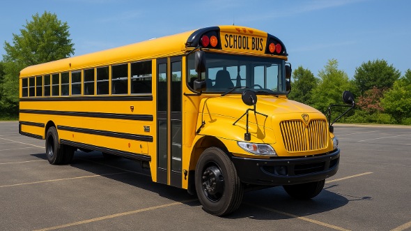 Exterior of Charter Bus Company Elkhart's School Bus in Elkhart