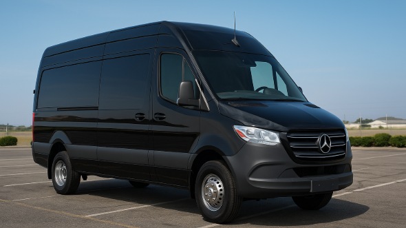 Exterior of Charter Bus Company Elkhart's Sprinter Van Rental With Driver in Elkhart